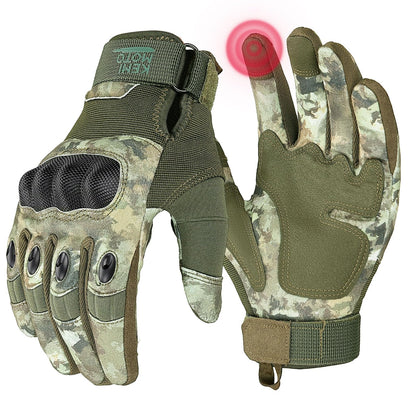 KEMIMOTO Tactical Gloves for Men, Touchscreen Motorcycle Gloves with Hard Shell & Palm Padding for Sports Motorcycle Cycling Tactical Airsoft Paintball Hunting Hiking Camping Climbing