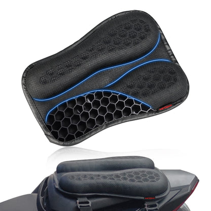 Foldable Motorcycle Gel Seat Cushion, Large 3D-Honeycomb Structure Shock Absorption & Breathable Motorcycle Gel Seat Pad for Long Rides (L)