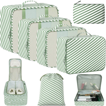 BAGAIL 8 Set Packing Cubes Luggage Packing Organizers for Travel Accessories-Jet Black