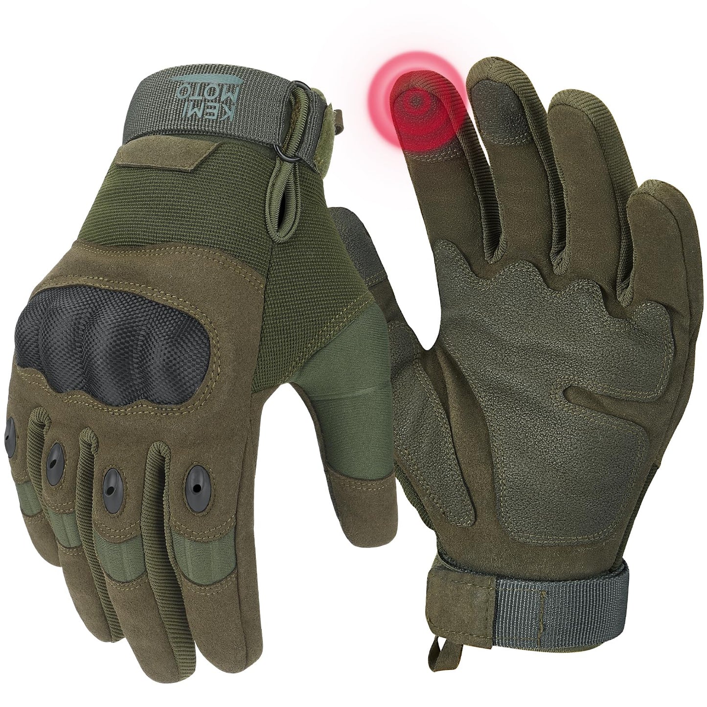 KEMIMOTO Tactical Gloves for Men, Touchscreen Motorcycle Gloves with Hard Shell & Palm Padding for Sports Motorcycle Cycling Tactical Airsoft Paintball Hunting Hiking Camping Climbing