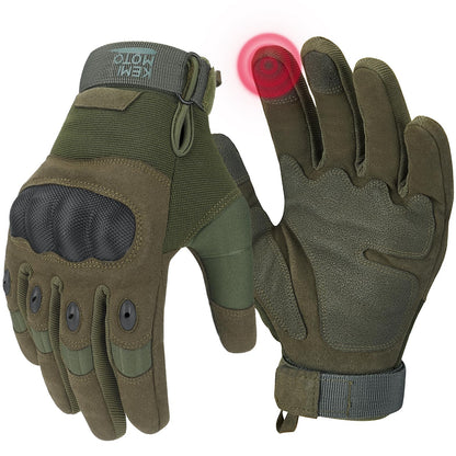 KEMIMOTO Tactical Gloves for Men, Touchscreen Motorcycle Gloves with Hard Shell & Palm Padding for Sports Motorcycle Cycling Tactical Airsoft Paintball Hunting Hiking Camping Climbing