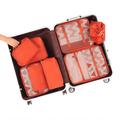 BAGAIL 8 Set Packing Cubes Luggage Packing Organizers for Travel Accessories-Jet Black