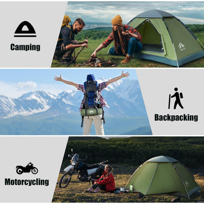 Night Cat Backpacking Tent for One 1 to 2 Persons Lightweight Waterproof Camping Hiking Tent for Adults Kids Scouts Easy Setup Single Layer 2.2x1.2m