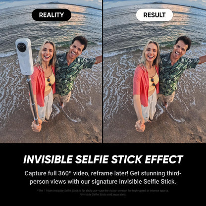 Insta360 X5 - Waterproof 8K 360° Action Camera, Leading Low Light, Invisible Selfie Stick Effect, Rugged and Replaceable Lens, 3-Hour Battery, Built-in Wind Guard, Stabilization, Triple AI Chip Design