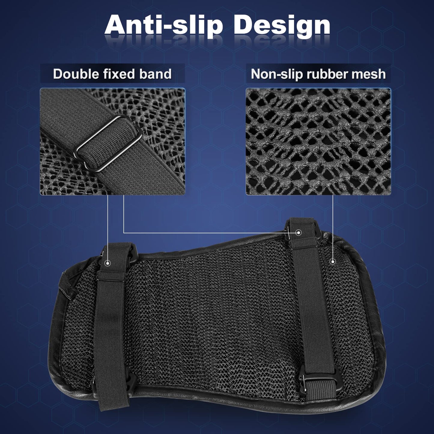 Foldable Motorcycle Gel Seat Cushion, Large 3D-Honeycomb Structure Shock Absorption & Breathable Motorcycle Gel Seat Pad for Long Rides (L)