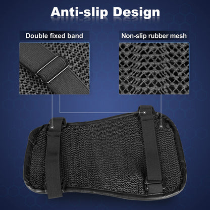 Foldable Motorcycle Gel Seat Cushion, Large 3D-Honeycomb Structure Shock Absorption & Breathable Motorcycle Gel Seat Pad for Long Rides (L)