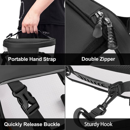 MOSISO Motorcycle Tail Bag Multifunctional Waterproof Polyester Storage Saddle Bag, 10L Outdoor Sports Motorbike Rear Seat Light Tank Handbag Tool Carry Pouch with Shoulder Strap, Black