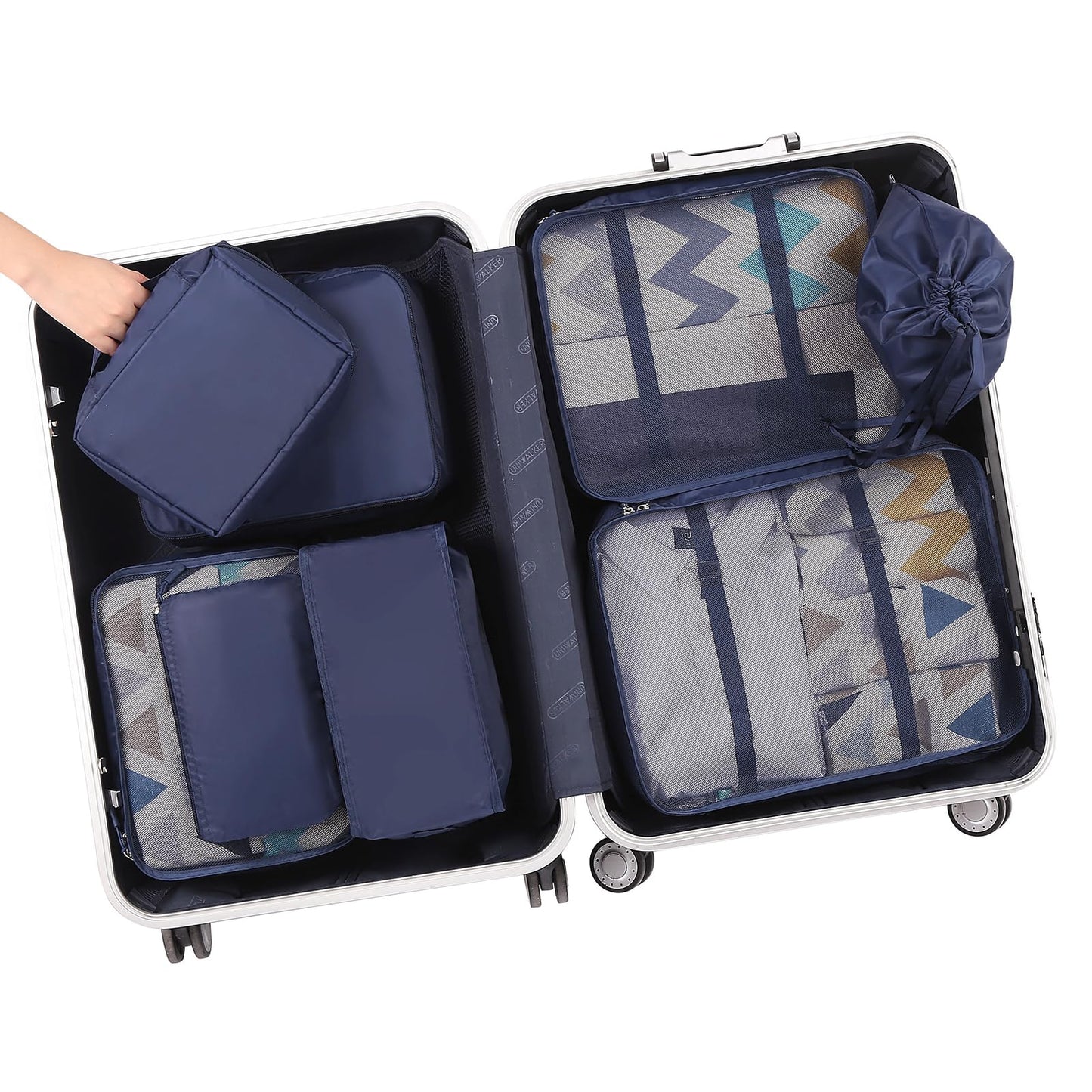 BAGAIL 8 Set Packing Cubes Luggage Packing Organizers for Travel Accessories-Jet Black