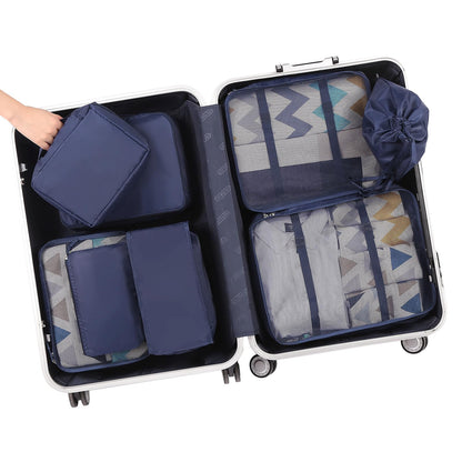 BAGAIL 8 Set Packing Cubes Luggage Packing Organizers for Travel Accessories-Jet Black