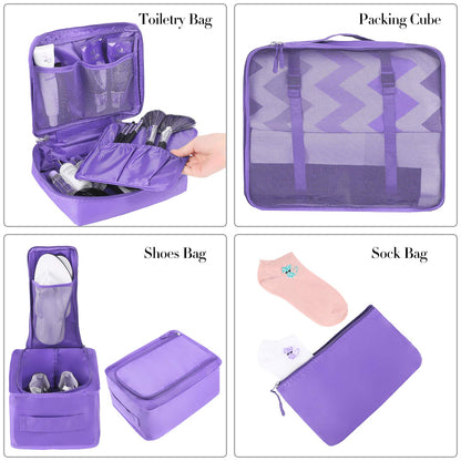 BAGAIL 8 Set Packing Cubes Luggage Packing Organizers for Travel Accessories-Jet Black