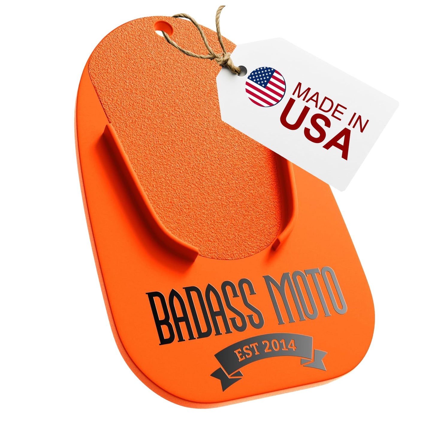 Badass Moto Motorcycle Kickstand Pad - Kick Stand Puck, Coaster Plate for Harley Davidson, Touring & Sport Bikes - Motorcycle Accessories for Grass, Dirt, Hot Pavement Parking Pad - USA Made, Black
