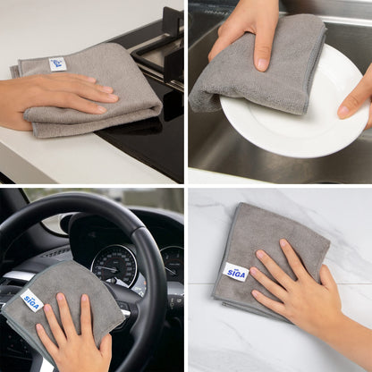 MR.SIGA Microfiber Cleaning Cloth,Pack of 12,Size:12.6" x 12.6"