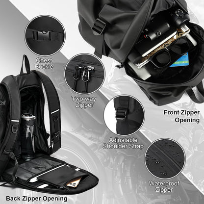 Motorcycle Backpack, Motorcycle Backpacks for Men and women, Waterproof Motorcycle Backpack, Helmet Bag Bookbag for riding, Outing