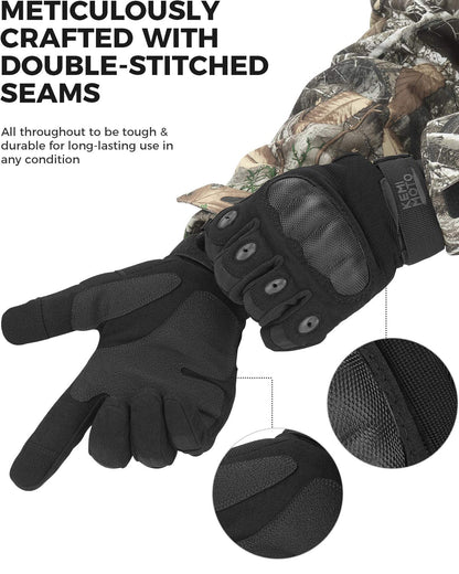 KEMIMOTO Tactical Gloves for Men, Touchscreen Motorcycle Gloves with Hard Shell & Palm Padding for Sports Motorcycle Cycling Tactical Airsoft Paintball Hunting Hiking Camping Climbing