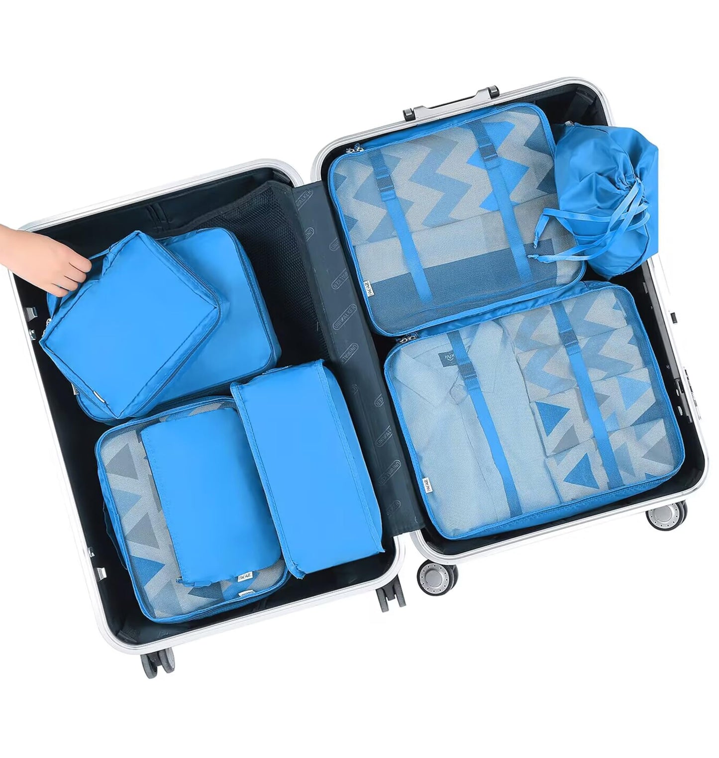 BAGAIL 8 Set Packing Cubes Luggage Packing Organizers for Travel Accessories-Jet Black