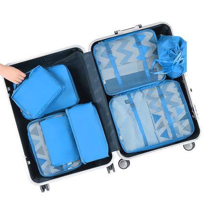 BAGAIL 8 Set Packing Cubes Luggage Packing Organizers for Travel Accessories-Jet Black