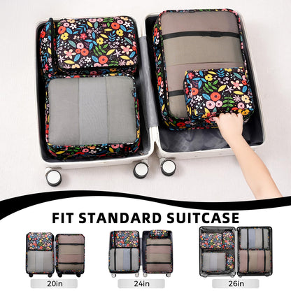 BAGAIL 8 Set Packing Cubes Luggage Packing Organizers for Travel Accessories-Jet Black