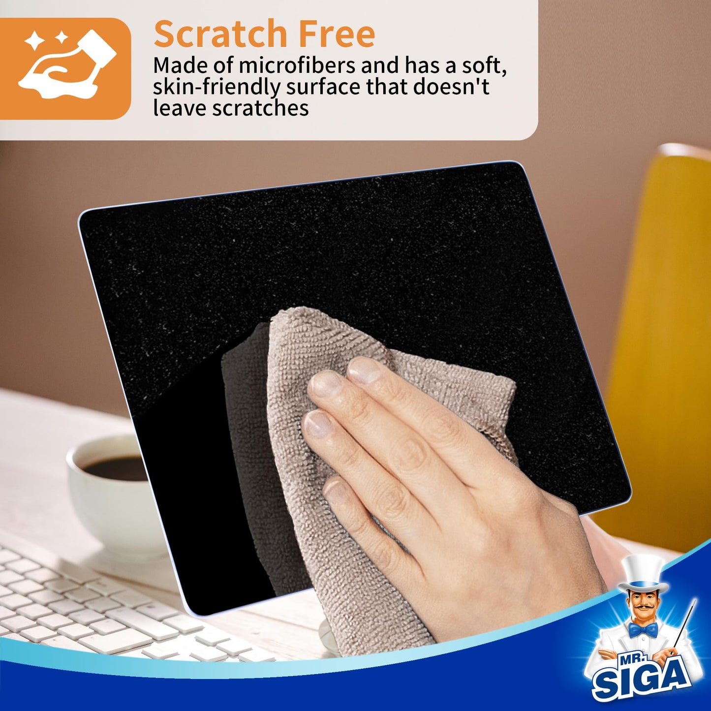 MR.SIGA Microfiber Cleaning Cloth,Pack of 12,Size:12.6" x 12.6"