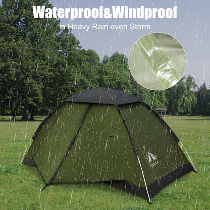 Night Cat Backpacking Tent for One 1 to 2 Persons Lightweight Waterproof Camping Hiking Tent for Adults Kids Scouts Easy Setup Single Layer 2.2x1.2m