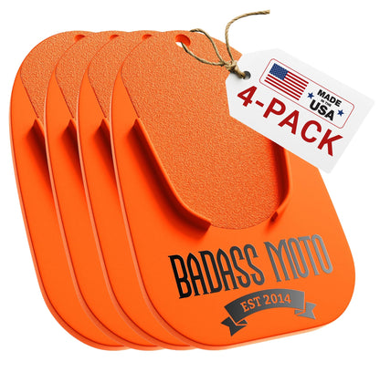 Badass Moto Motorcycle Kickstand Pad - Kick Stand Puck, Coaster Plate for Harley Davidson, Touring & Sport Bikes - Motorcycle Accessories for Grass, Dirt, Hot Pavement Parking Pad - USA Made, Black