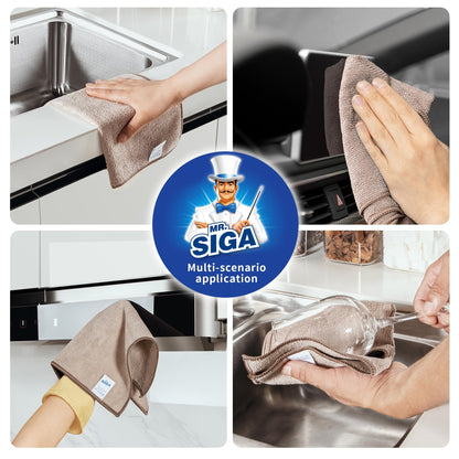 MR.SIGA Microfiber Cleaning Cloth,Pack of 12,Size:12.6" x 12.6"