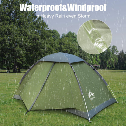 Night Cat Backpacking Tent for One 1 to 2 Persons Lightweight Waterproof Camping Hiking Tent for Adults Kids Scouts Easy Setup Single Layer 2.2x1.2m