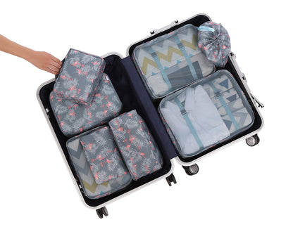BAGAIL 8 Set Packing Cubes Luggage Packing Organizers for Travel Accessories-Jet Black