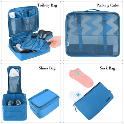 BAGAIL 8 Set Packing Cubes Luggage Packing Organizers for Travel Accessories-Jet Black