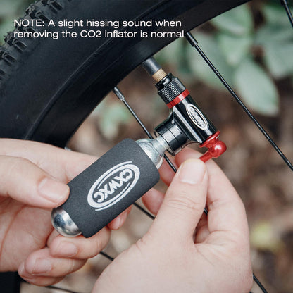 CO2 Inflator Kit with 16g/ 25g CO2 Cartridges - Presta & Schrader Valve Compatible - CO2 Bike Pump for Road and Mountain Bikes