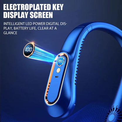Hanging Neck Fan Digital Display Power ventilador Bladeless Neckband Fan Portable
