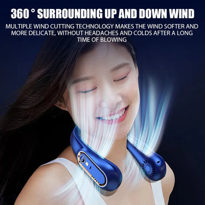 Hanging Neck Fan Digital Display Power ventilador Bladeless Neckband Fan Portable