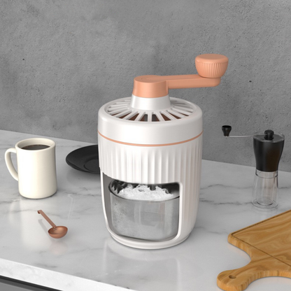 Manual Ice Crusher Hand Crank Ice Shaver, Portable Ice Grinder for Slushies Snow Cones Cocktails, Durable Kitchen Tool for Home Bar Drinks