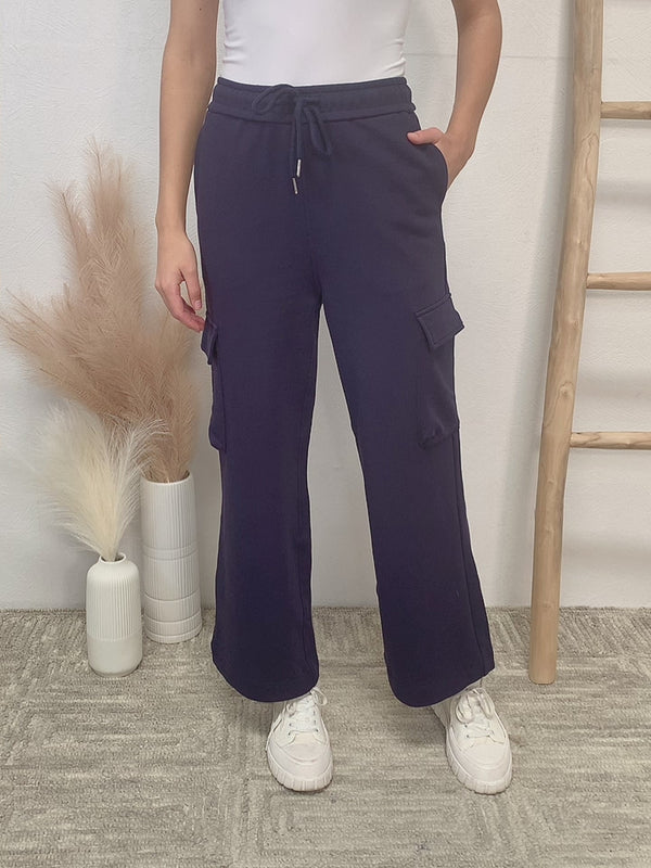 RISEN Drawstring Relaxed Cargo Wide Leg Pants